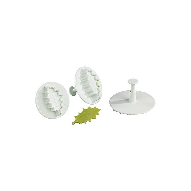 MALLARD FERRIERE 3 Découpoirs Grande Feuille De Houx à Poussoir