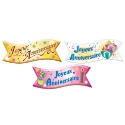 MALLARD FERRIERE Banderole Azyme Joyeux Anniversaire 3 Modèles (x24) Mallard Ferrière
