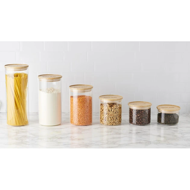 Bocal En Verre 1,75 L Avec Couvercle Bambou Stor'eat Mastrad â Image 2