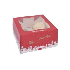 Boîte Cupcake Noël 17,8 X H 10 Cm (x2) House Of Marie