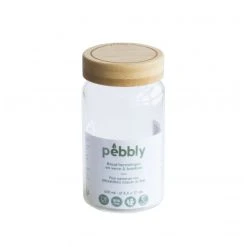 Boîte De Conservation En Verre Et Bambou Rond 650 Ml Pebbly