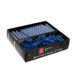GATODECO Bougies Bleues Avec Supports (x125) Gatodéco