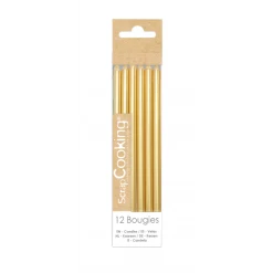 Bougies Longues Dorées 12 Cm (x12) Scrapcooking