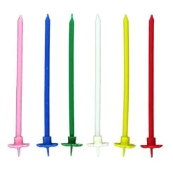 GATODECO Bougies Longues Multicolores (x6) Gatodéco