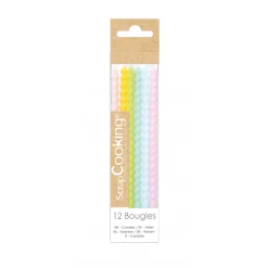 Bougies Longues Torsadées Pastel 12 Cm (x12) Scrapcooking
