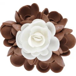 Bouquet Fleur Azyme 10 Cm Blanc Et Marron 5 Cm (x6) Florensuc