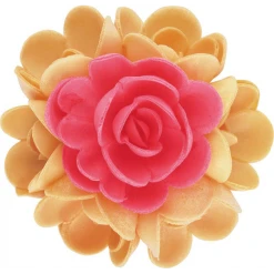 Bouquet Fleur Azyme 10 Cm Rouge Et Orange 5 Cm (x6) Florensuc