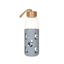 Bouteille En Verre Avec Protection Silicone Gris 55 Cl Pebbly