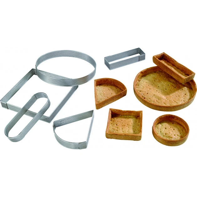 MALLARD FERRIERE Cadre à Tarte Carré Inox Perforé 18 Cm H.2 Cm – Image 2