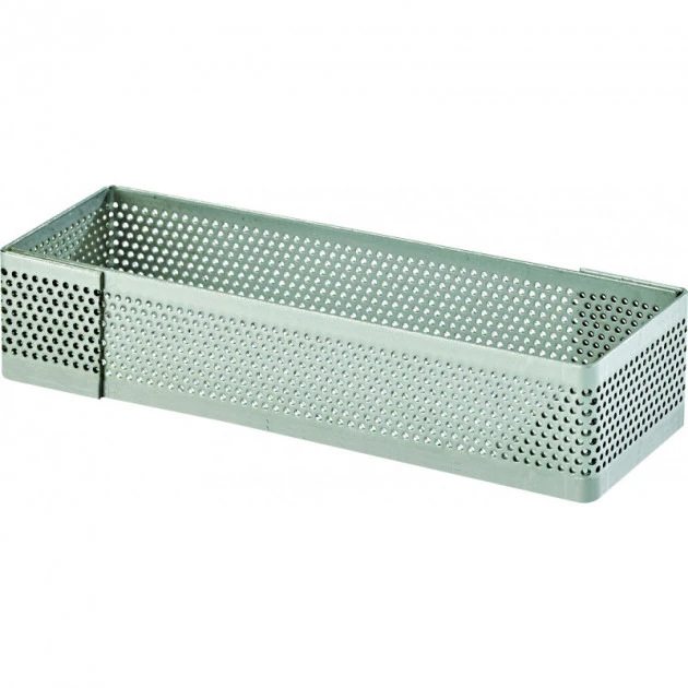 MALLARD FERRIERE Cadre à Tarte Rectangle Inox Perforé 24x8 Cm H.2 Cm – Image 3