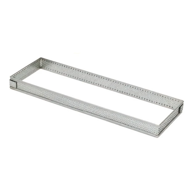 MALLARD FERRIERE Cadre à Tarte Rectangle Inox Perforé 24x8 Cm H.2 Cm – Image 4