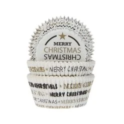 Caissette à Cupcake Merry Christmas Noir Et Doré Ø 5 Cm (x50) House Of Marie