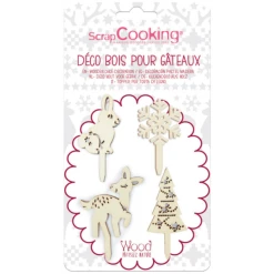 Cake Topper Bois Forêt Enchantée (x4) Scrapcooking