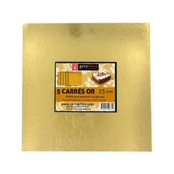 GATODECO Carrés Dorés 23 Cm (x5) Gatodéco