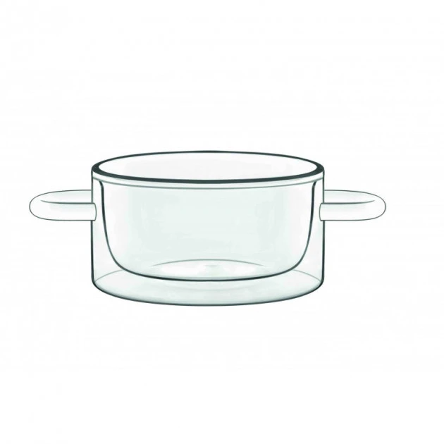 Casserole En Verre Double Paroi 27 Cl (x2) Luigi Bormioli THERMIC GLASS