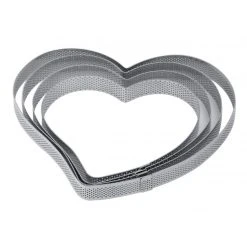 Cercle à Tarte Coeur Inox Micro-perforé 20,5 X 19 Cm X H 2 Cm Pavoni