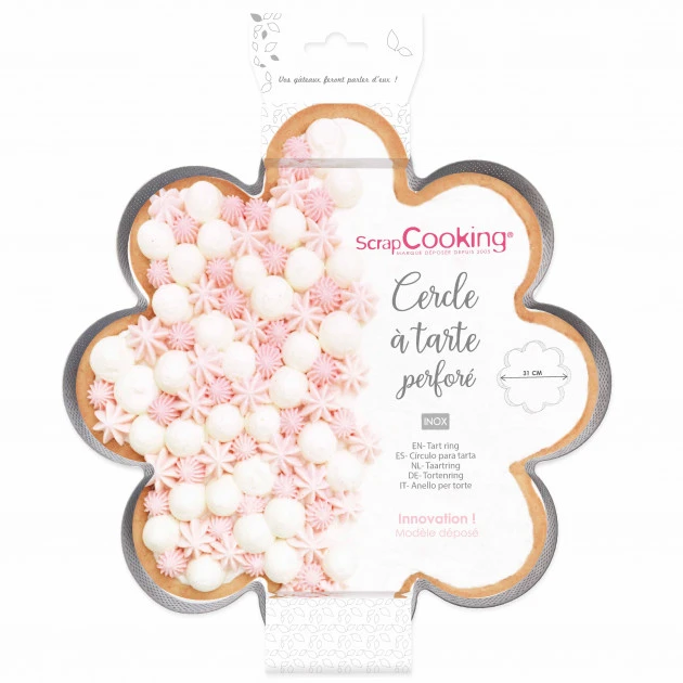 Cercle à Tarte Perforé Marguerite Ø 30 Cm Inox ScrapCooking