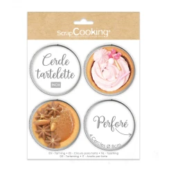 Cercles à Tarte Individuels Perforés Ronds 8 Cm (x4) Scrapcooking