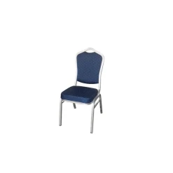 Chaise Empilable Argentée Avec Assise Bleue Elysée Lyrose