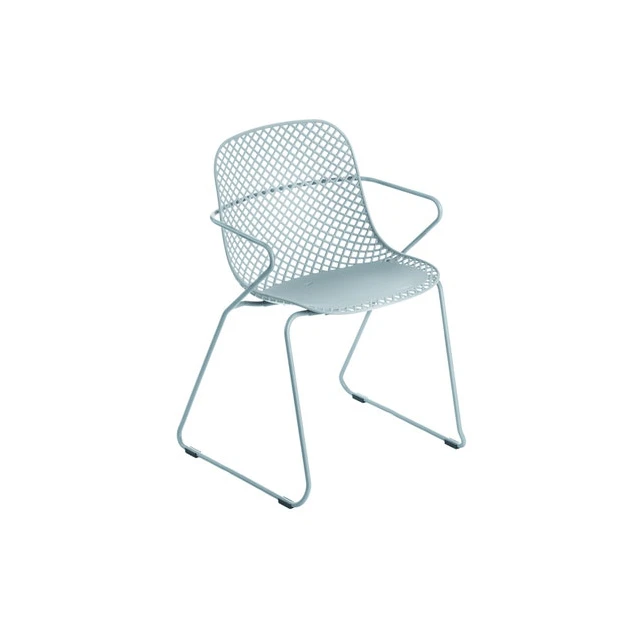 Chaise En Acier Avec Assise Résine Bleu Ether Ramatuelle 73’ Grosfillex