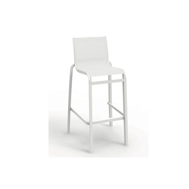 Chaise Haute Blanc Glacier Et Toile Blanche Sunset Grosfillex