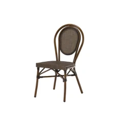 Chaise Imitation Rotin Moka Et Bois Lyrose