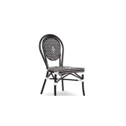 Chaise Tressée Bamboo Noir Et Blanc Lyrose