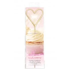 Cierge Magique Coeur Or 18 Cm Scrapcooking