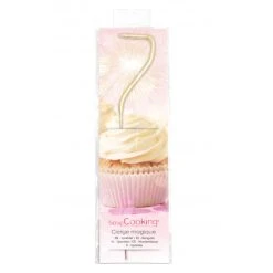 Cierge Magique Or 17,5 Cm Chiffre 7 Scrapcooking