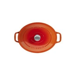 Cocotte En Fonte Ovale 31 Cm Orange Flammé Chasseur