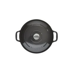 Cocotte En Fonte Ronde 24 Cm Caviar Chasseur