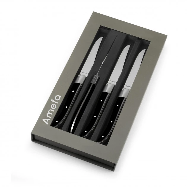 Coffret 4 Couteaux Steak Royal Steak Noir 22,5 Cm Amefa – Image 3