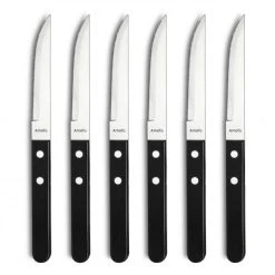 Coffret 6 Couteaux Steak Pizza 21,6 Cm Amefa