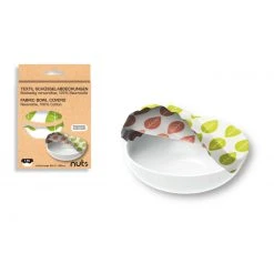 Couvercle Réutilisable XL Blanc Motif Feuille 100% Coton NUTS