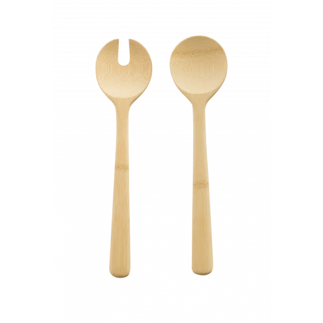 Couverts Ă Salade En Bambou 27 Cm Pebbly
