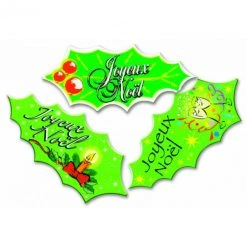 MALLARD FERRIERE Décor Azyme Feuilles De Houx Joyeux Noël (x24) Mallard Ferrière