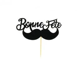 PATISDECOR Décor Bonne Fête Moustache Sur Pic (x2) Patisdécor