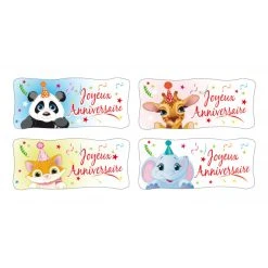 Décoration En Azyme Joyeux Anniversaire Animaux X 24 Florensuc