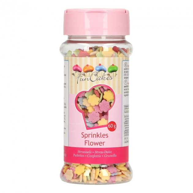 Décors En Sucre Fleurs Multicolores 60g Funcakes