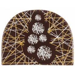 Embout De Bûche Fibre 8,4 X 6,5 Cm Décor En Chocolat (x42) Florensuc