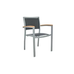 Fauteuil En Aluminium Laqué Monaco Anthracite Ezpeleta