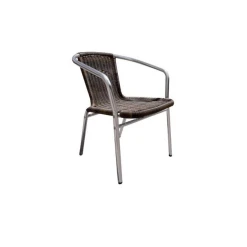 Fauteuil Tressé Structure Aluminium Walis Moka Lyrose