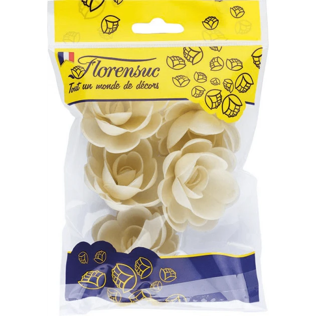 Fleur Azyme Bio Rose Crème 5 Cm (x5) Florensuc