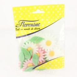 FLORENSUC Fleurs De Marguerites Roses Et Blanches X12 - En Azyme