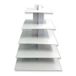 GATODECO Grand Présentoir Blanc Cupcakes 5 Etages Carrés Gatodéco