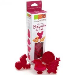 SCRAPCOOKING Kit 4 Découpoirs à éjecteurs Pour Biscuits Noël