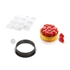 Kit Moule Silicone 6 Tartelettes Ø 80mm Paradis Silikomart Professional