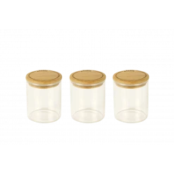 Lot 3 Pots à Épices En Verre Et Bambou 190 Ml Pebbly
