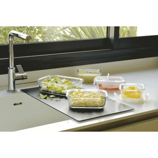 Lot 5 Boîtes De Conservation En Verre Pebbly – Image 3