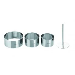Lot Cercle Inox Avec Poussoir Ø 7 / 8 Et 10 Cm (x3) Ibili